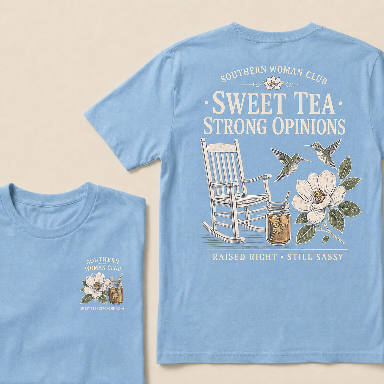Southern Woman Club Sweet Tea Strong Opinions T-Shirt