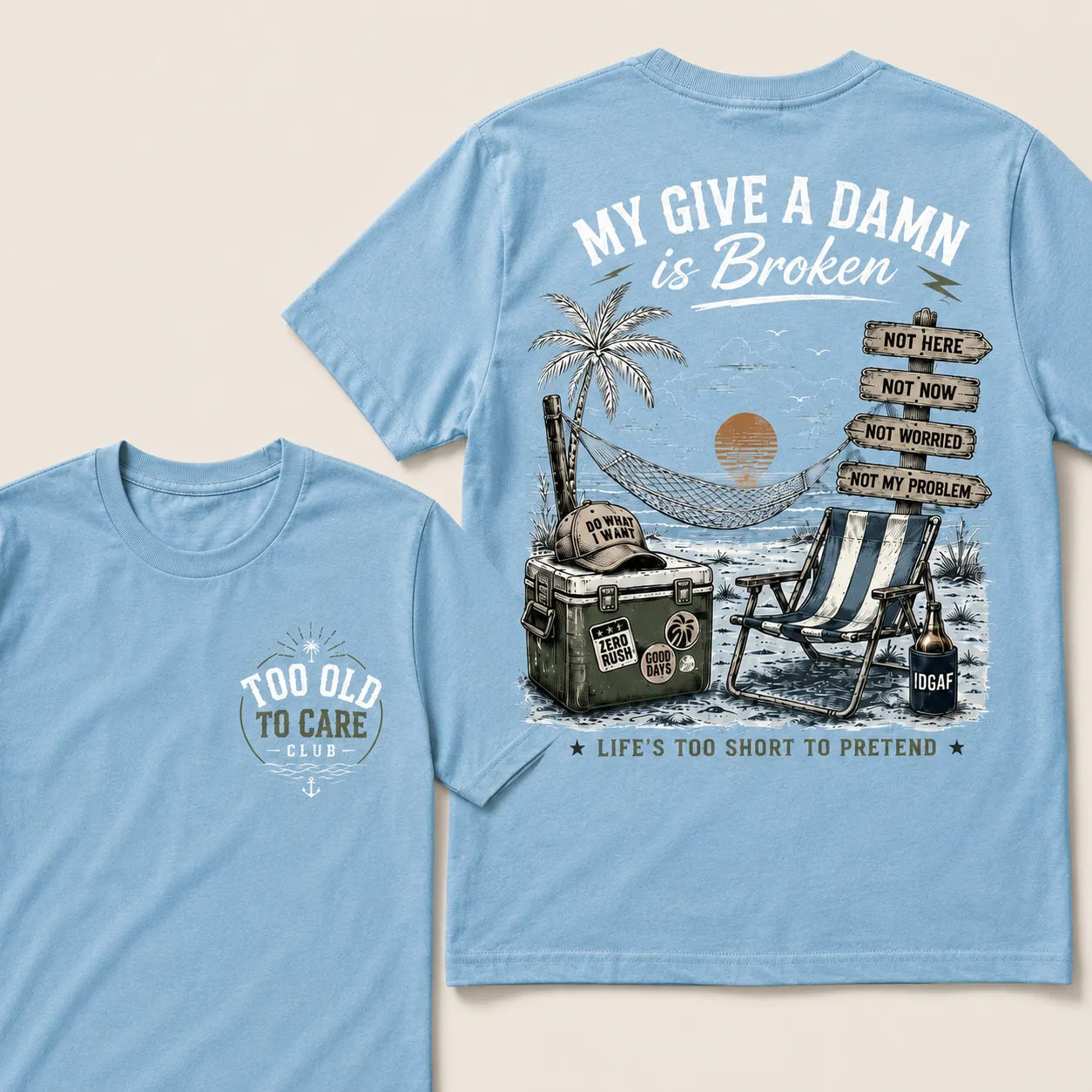 My Give A Damn Is Broken™ — The Original Beach Retro T-Shirt