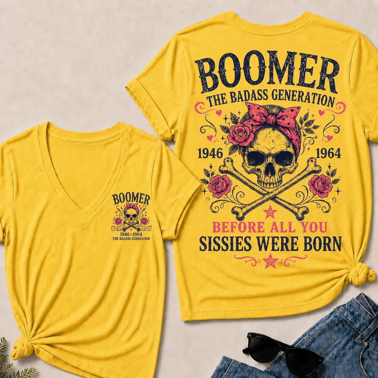 The Badass Generation – Before All You Sissies Were Born  V-Neck T-Shirt