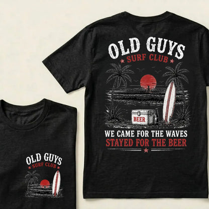 "Old Guys Surf Club" Vintage Beach Beer Casual Graphic T-Shirt