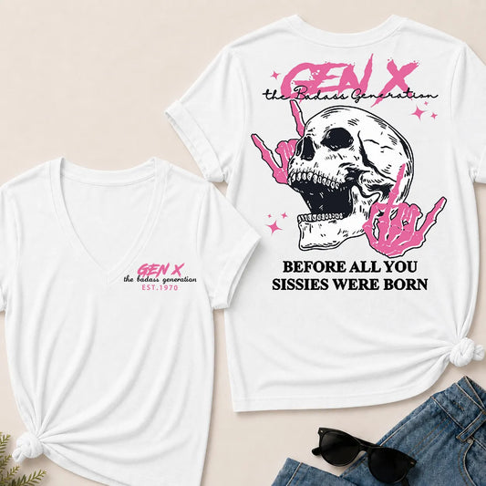 Custom Your Year Gen X – The Badass Generation V-Neck Tee