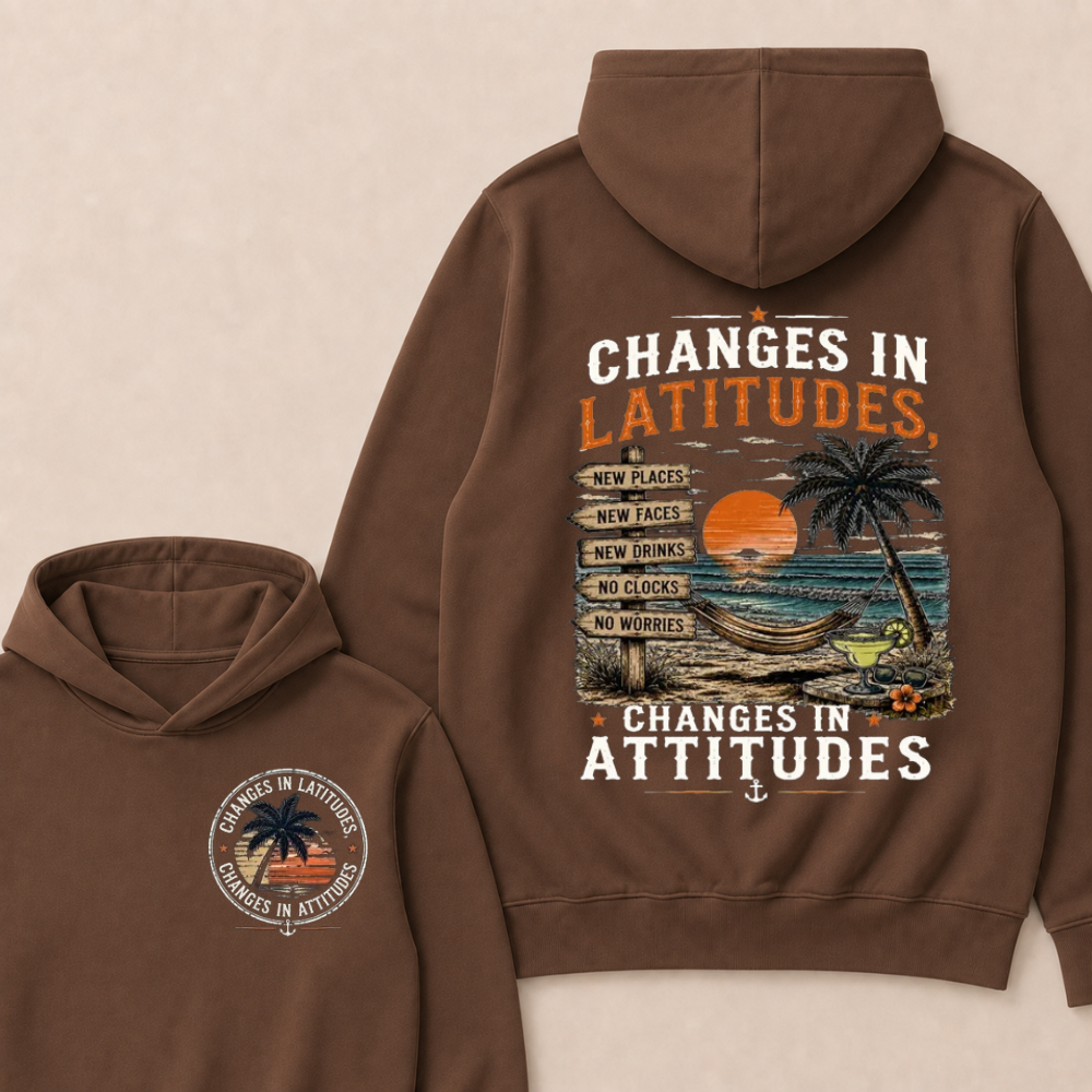 "Changes In Latitudes, Changes In Attitudes" Vintage Beach  Hoodie