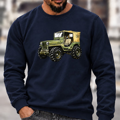 Retro Willys Offroad Jeep Crew Neck Sweatshirt