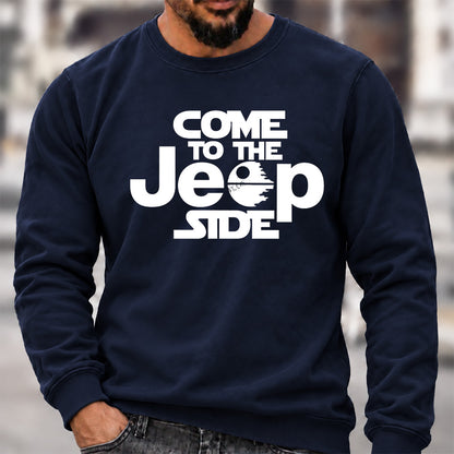 Come To The Jeep Side Crew Neck Sweatshirt Men Star Wars Inspired Jeep Graphic Casual Long Sleeve Pullover