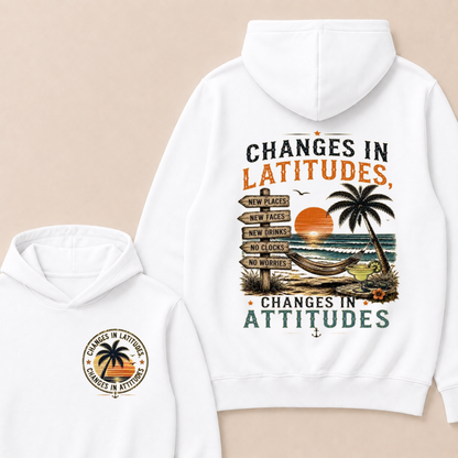 "Changes In Latitudes, Changes In Attitudes" Vintage Beach  Hoodie