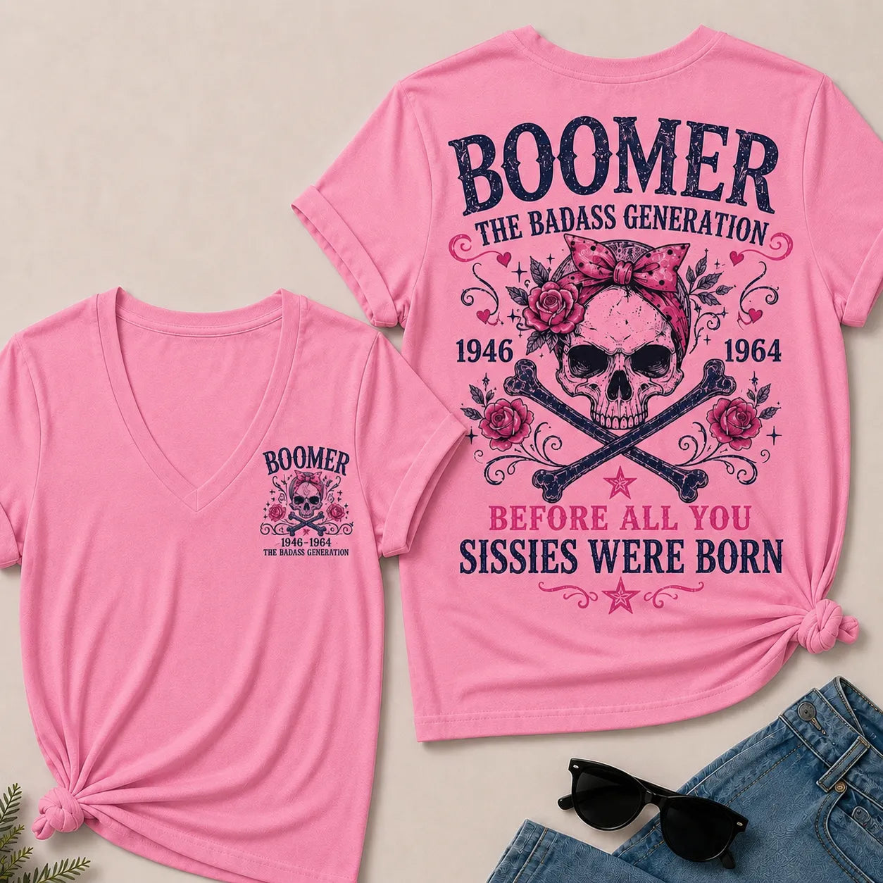 The Badass Generation – Before All You Sissies Were Born  V-Neck T-Shirt