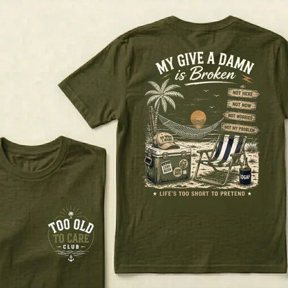 My Give A Damn Is Broken™ — The Original Beach Retro T-Shirt