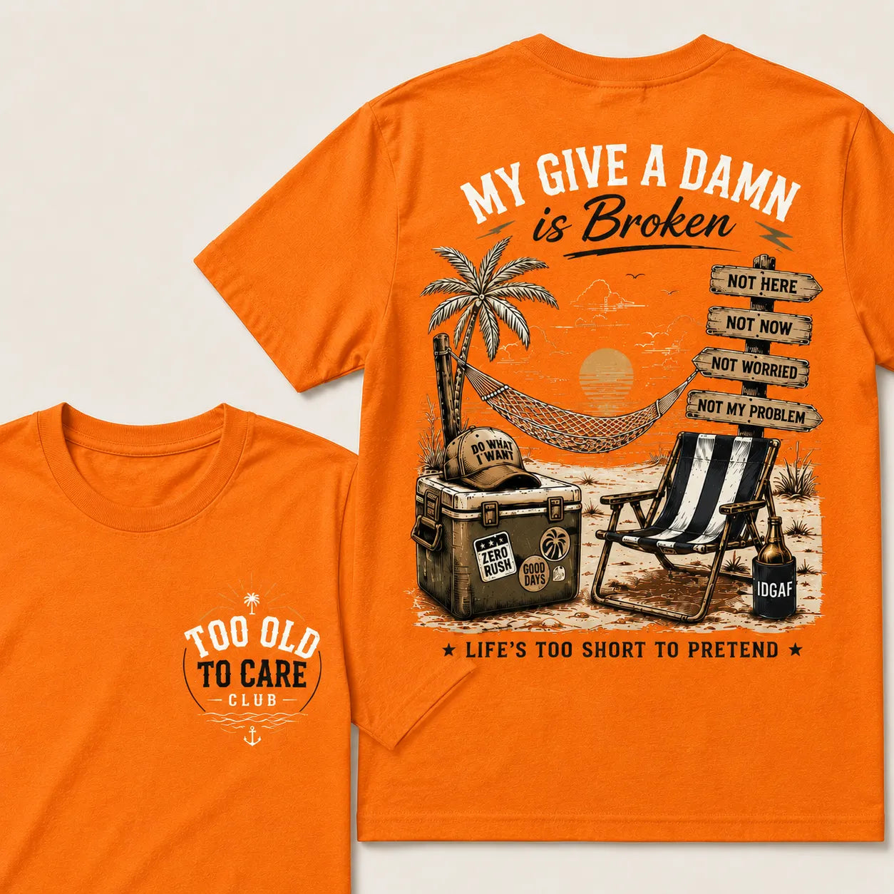 My Give A Damn Is Broken™ — The Original Beach Retro T-Shirt