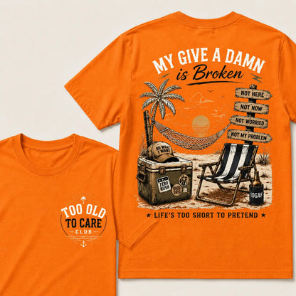 My Give A Damn Is Broken™ — The Original Beach Retro T-Shirt