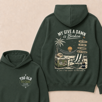 My Give A Damn Is Broken™ — The Original Beach Retro  Hoodie