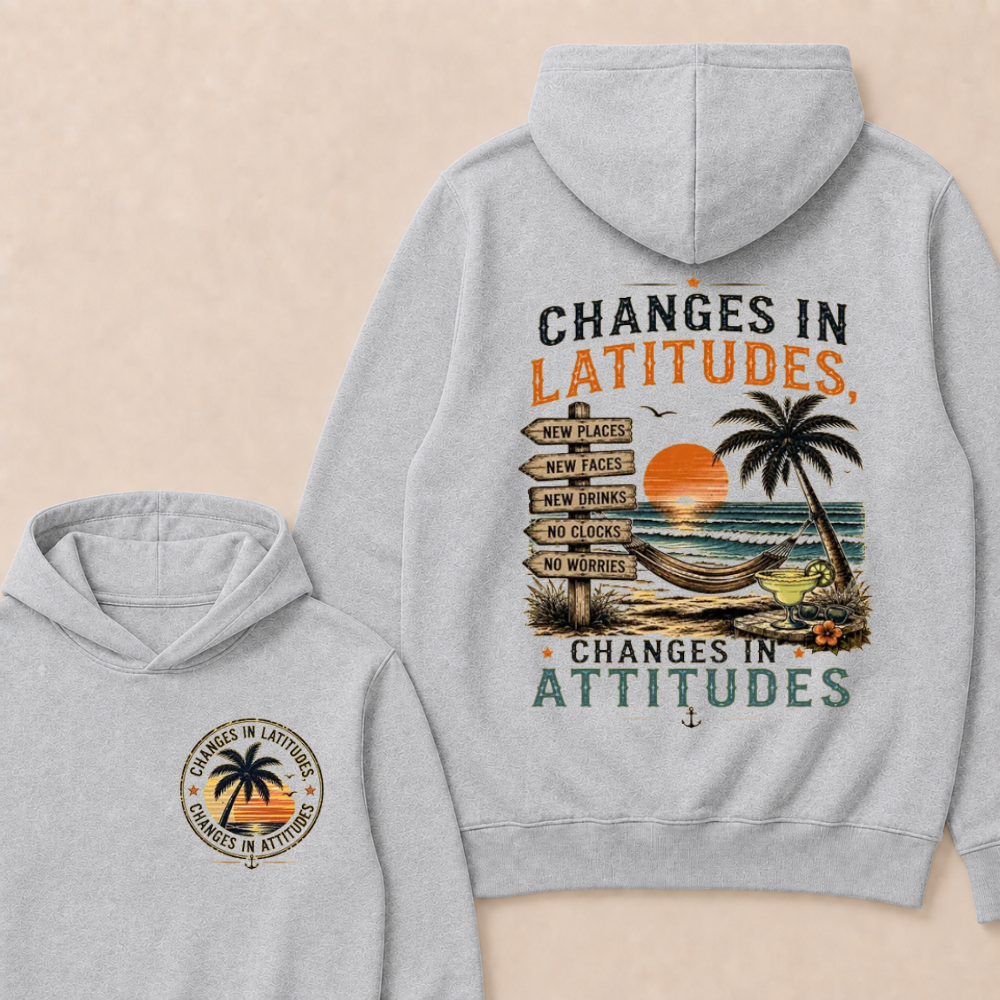 "Changes In Latitudes, Changes In Attitudes" Vintage Beach  Hoodie