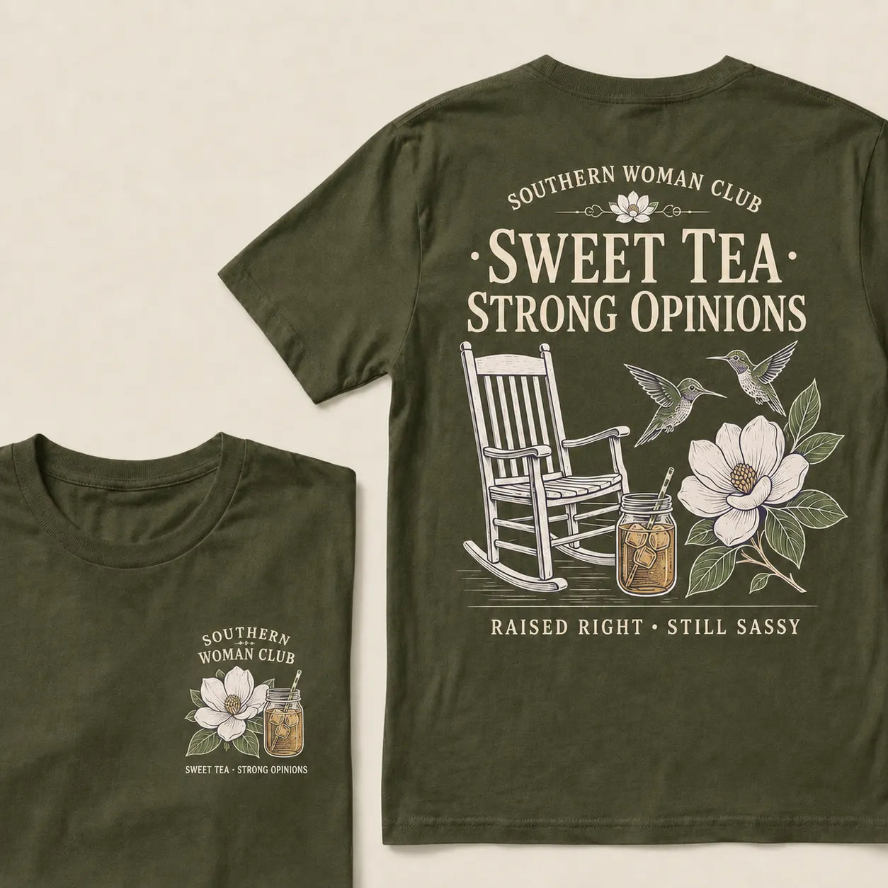 Southern Woman Club Sweet Tea Strong Opinions T-Shirt