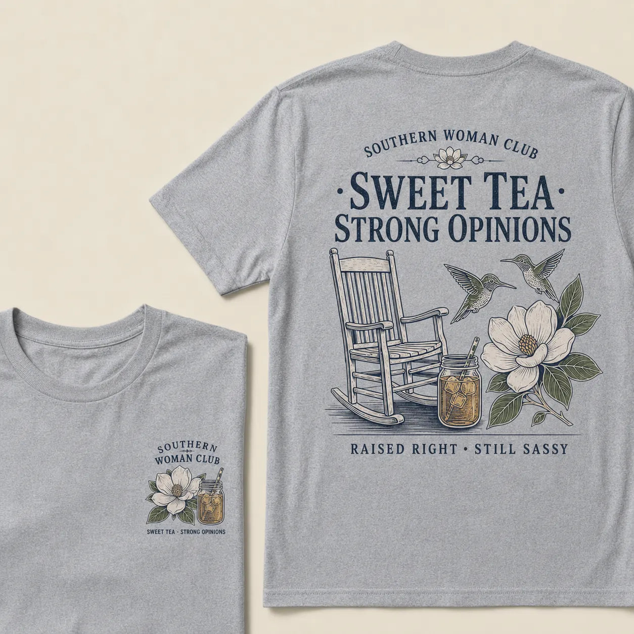 Southern Woman Club Sweet Tea Strong Opinions T-Shirt