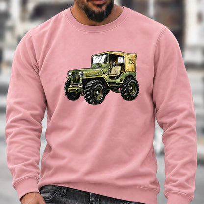 Retro Willys Offroad Jeep Crew Neck Sweatshirt