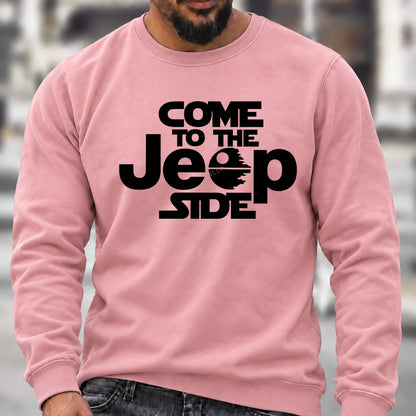 Come To The Jeep Side Crew Neck Sweatshirt Men Star Wars Inspired Jeep Graphic Casual Long Sleeve Pullover