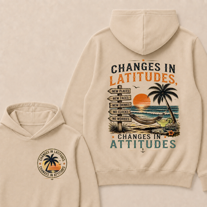 "Changes In Latitudes, Changes In Attitudes" Vintage Beach  Hoodie
