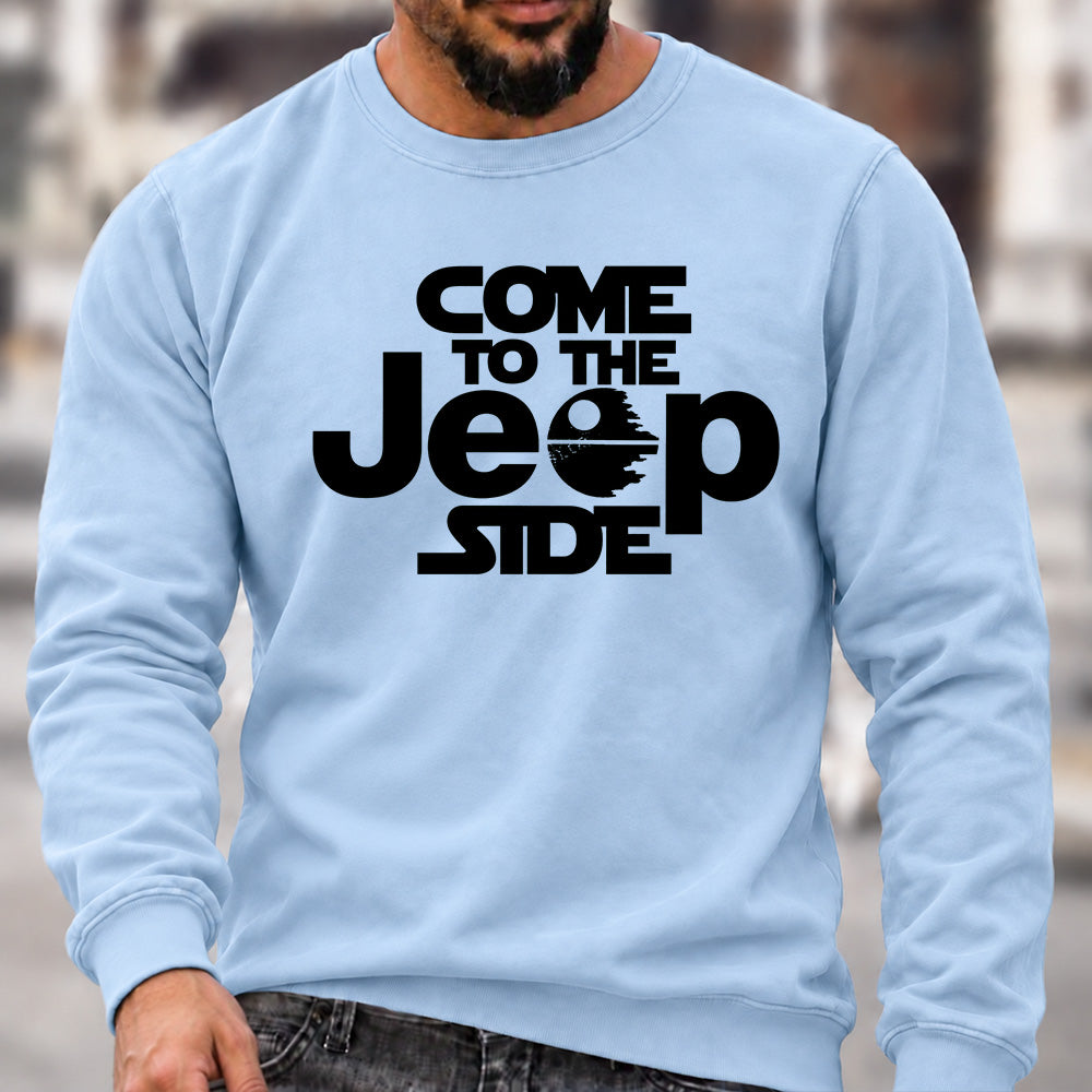 Come To The Jeep Side Crew Neck Sweatshirt Men Star Wars Inspired Jeep Graphic Casual Long Sleeve Pullover