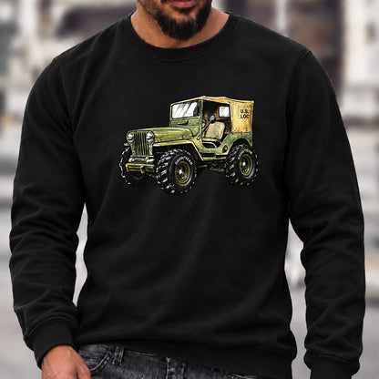 Retro Willys Offroad Jeep Crew Neck Sweatshirt