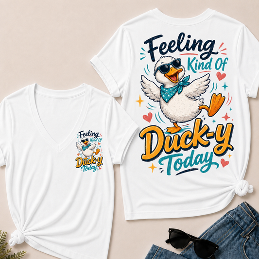 "Feeling Kind of Ducky Today" – V-Neck Tee