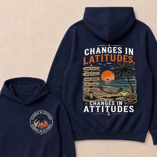 "Changes In Latitudes, Changes In Attitudes" Vintage Beach  Hoodie