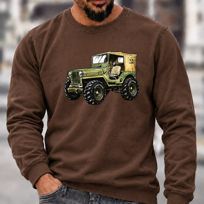 Retro Willys Offroad Jeep Crew Neck Sweatshirt