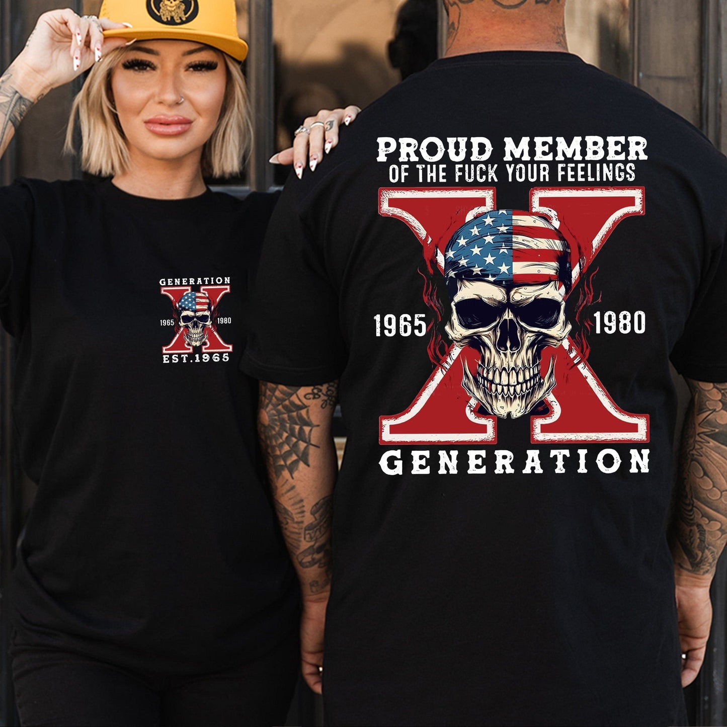 Custom GEN X Birth Year Proud Member Of The Fuck Your Feelings T-Shirts