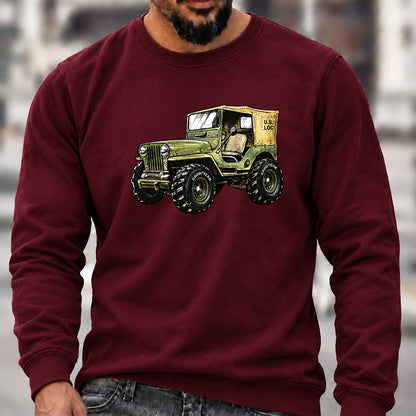 Retro Willys Offroad Jeep Crew Neck Sweatshirt