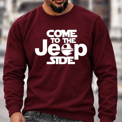 Come To The Jeep Side Crew Neck Sweatshirt Men Star Wars Inspired Jeep Graphic Casual Long Sleeve Pullover