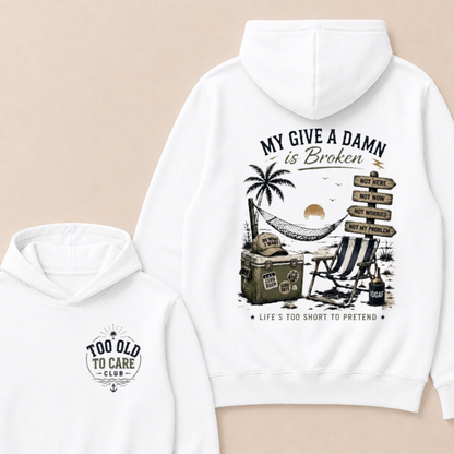 My Give A Damn Is Broken™ — The Original Beach Retro  Hoodie