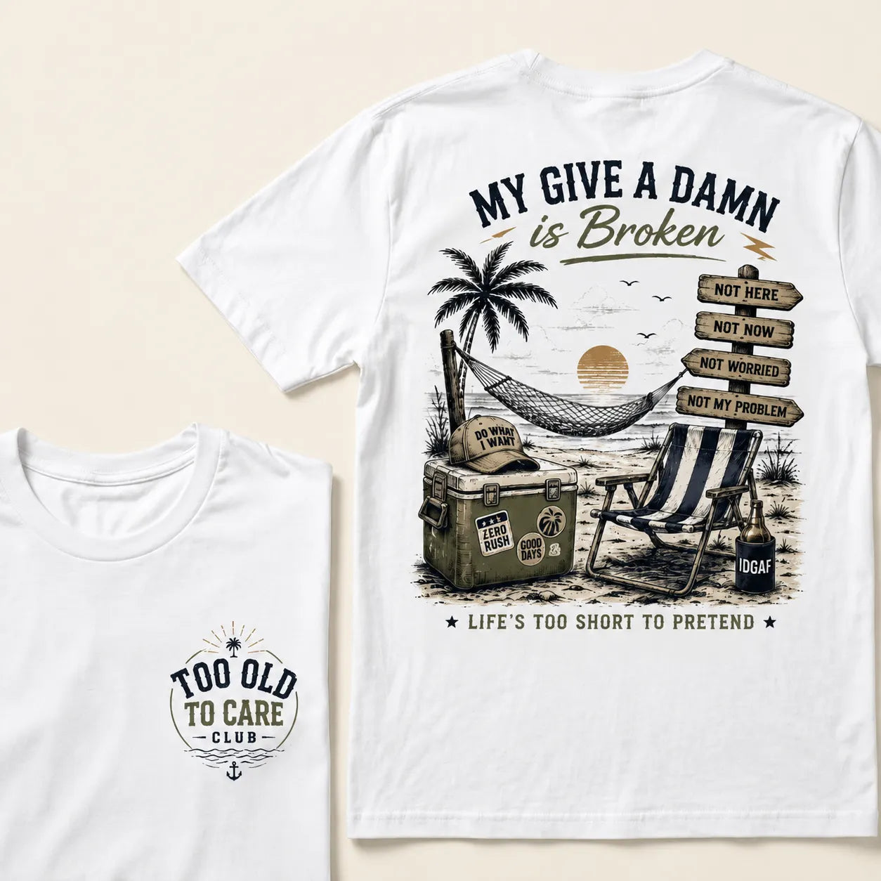 My Give A Damn Is Broken™ — The Original Beach Retro T-Shirt