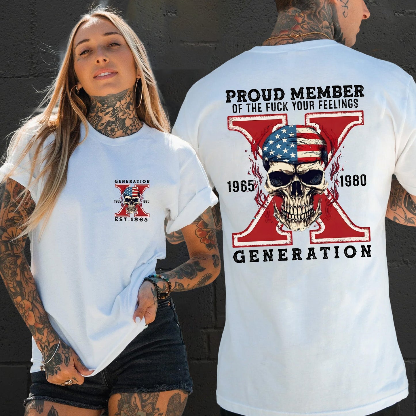 Custom GEN X Birth Year Proud Member Of The Fuck Your Feelings T-Shirts
