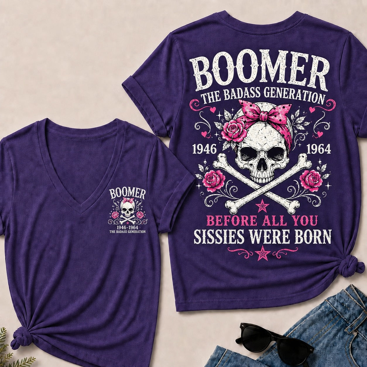 The Badass Generation – Before All You Sissies Were Born  V-Neck T-Shirt