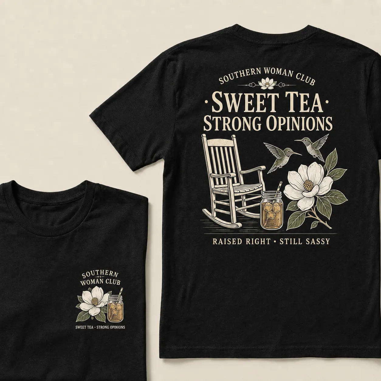 Southern Woman Club Sweet Tea Strong Opinions T-Shirt